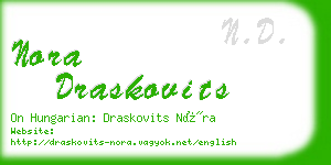 nora draskovits business card